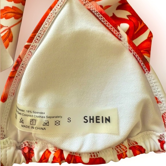 Shein - Women’s Red & White Floral Print Bikini Set - EUC - Picture 4 of 9